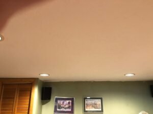 basement ceiling with knockdown texture