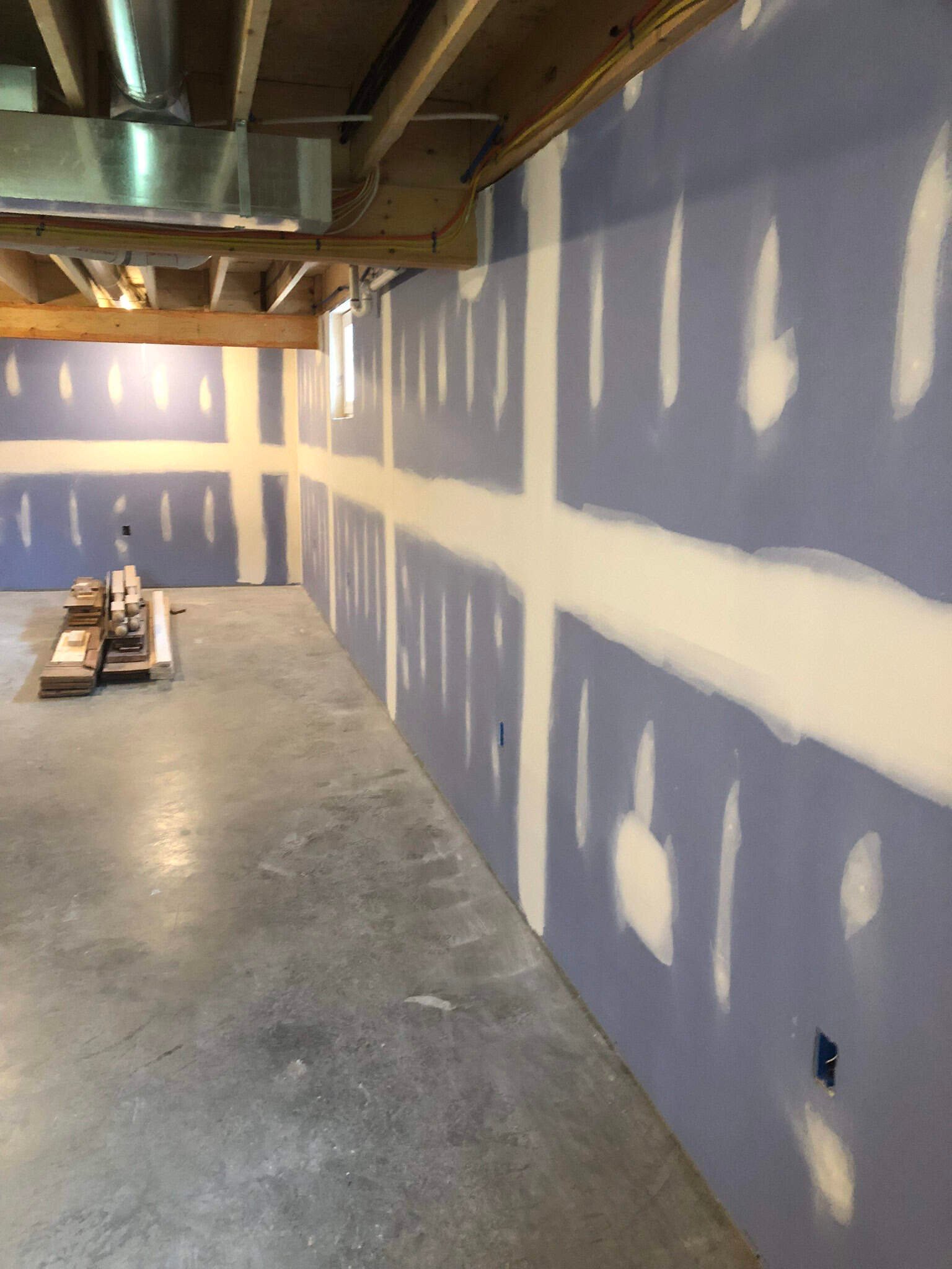 basement drywall installation wall seams